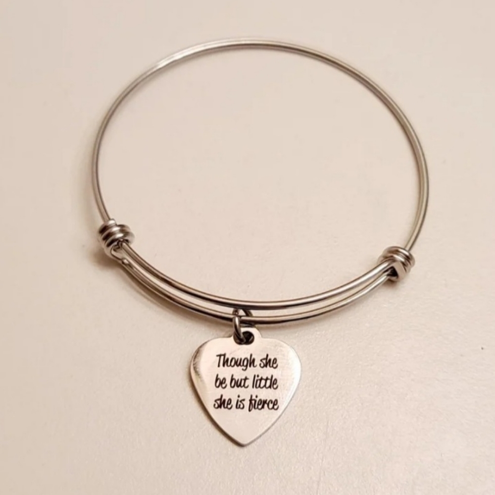 silver heart charm bracelet little but fierce